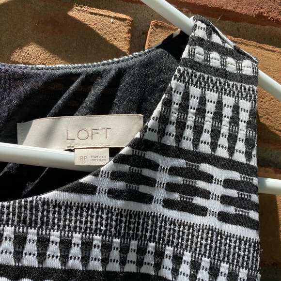 8P LOFT - PETITE GEO TEXTURED FLARE DRESS - Picture 6 of 6